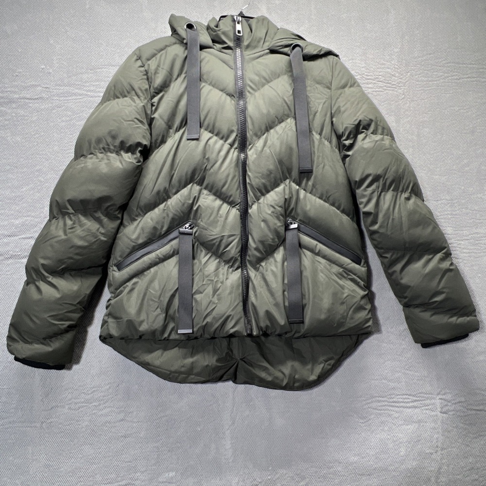 SAINT & SINNER Quilted‎ Puffer Jacket Women's Green Full Zip Coat Small